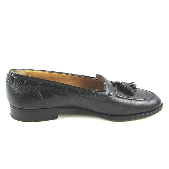 Davide Cenci Men\'s Size 9 M Black Tassel Slip on Leather Loafer Hand Made Italy main image 5